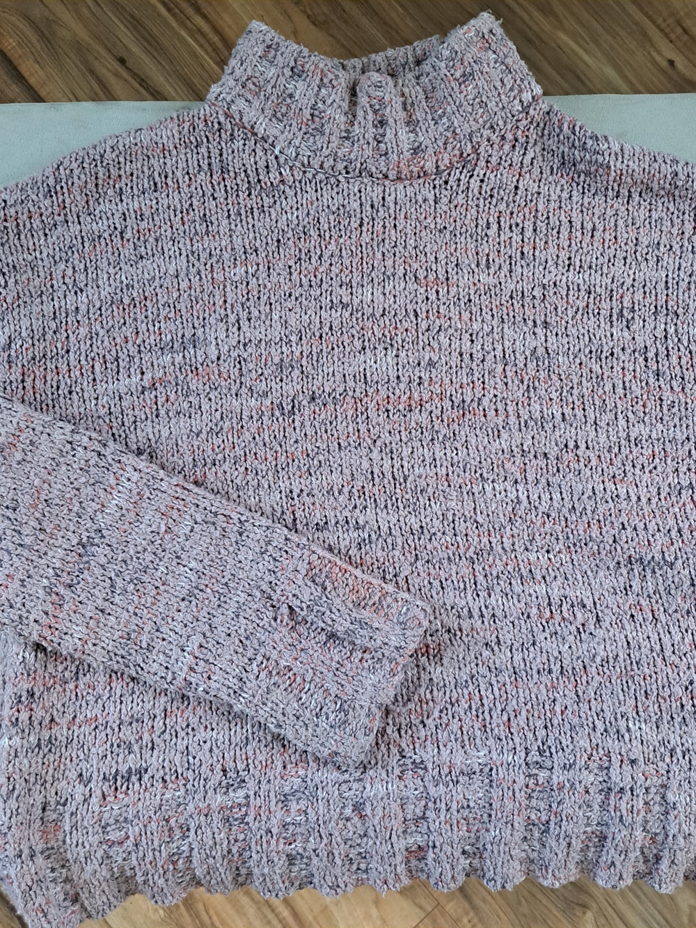 Women's Turtleneck Knit Sweater in Light Pink